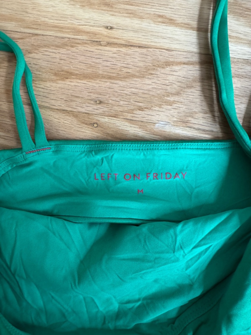 Left On Friday Green Bikini with Pink Accent Tie - Picture 5 of 5